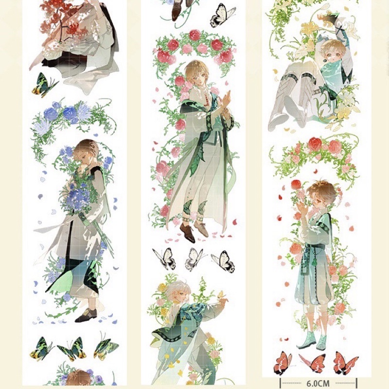 Băng dính PET tape hoạ tiết đặc nhân vật và hoa Little Prince