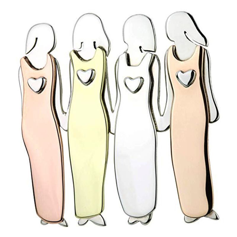 Seng Ghim Cài Áo Hình Chị Em Gái / Gia Đình / Bạn Thân Sang Trọng Cho Bạn Bè