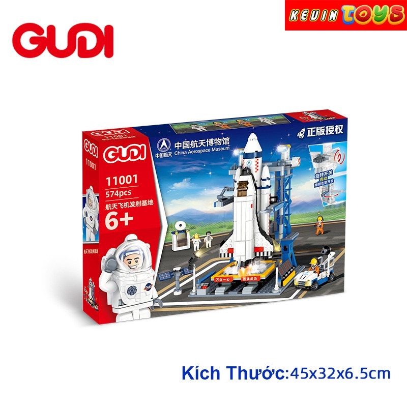 Đồ Chơi Lắp Ráp Kiểu LEGO Tàu Vũ Trụ Con Thoi Và Trạm Điều Khiển Spaceship Control Center GUDI NO.11001 Với 574 Chi Tiết