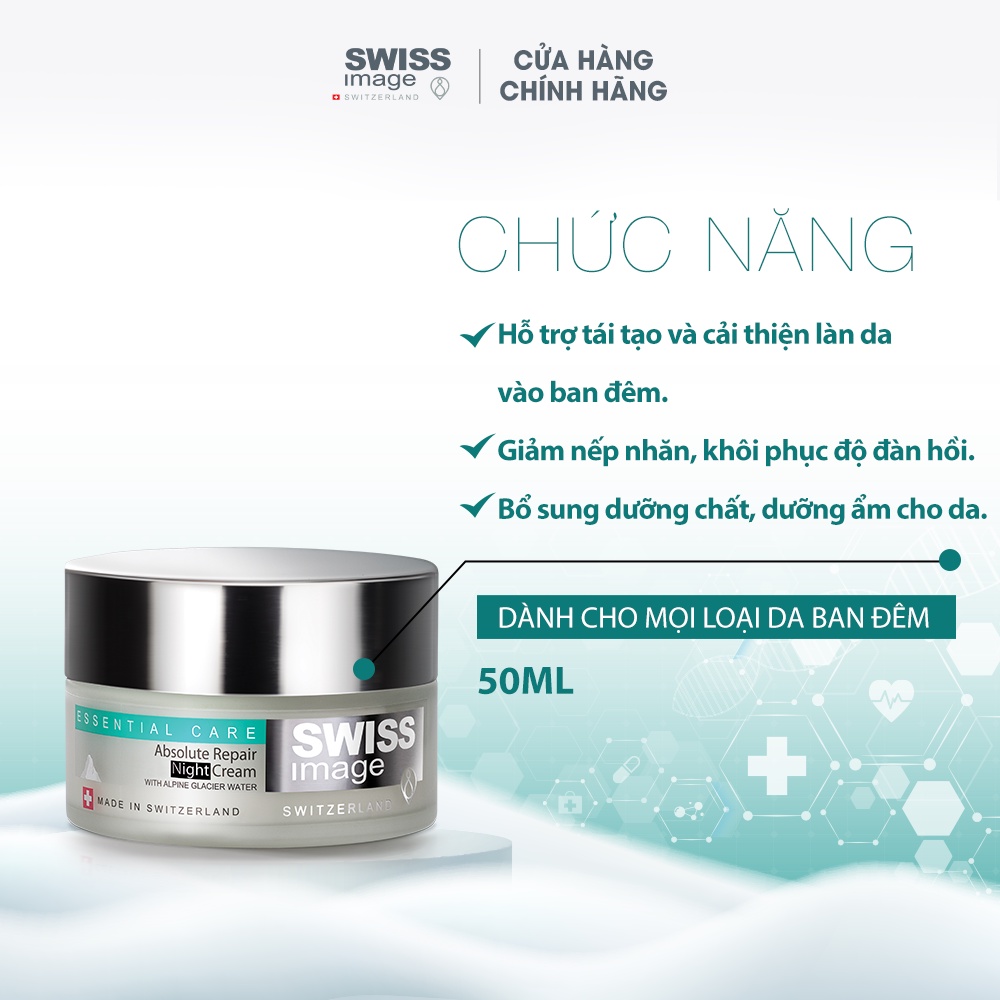 Kem dưỡng ẩm phục hồi tái tạo da ban đêm cho mọi loại da Swiss Image Absolute Repair Night Cream 50ml