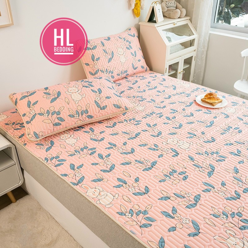 Chiếu điều hòa cao su non 5D Hoa hồng  HL Bedding vải lụa Tencel mát cao su non Latex mềm mịn đủ kích thước m6/m8/2m2