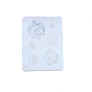 Khuôn silicon làm mặt trang sức hình hoa hồng 7 kích cỡ tiện lợi