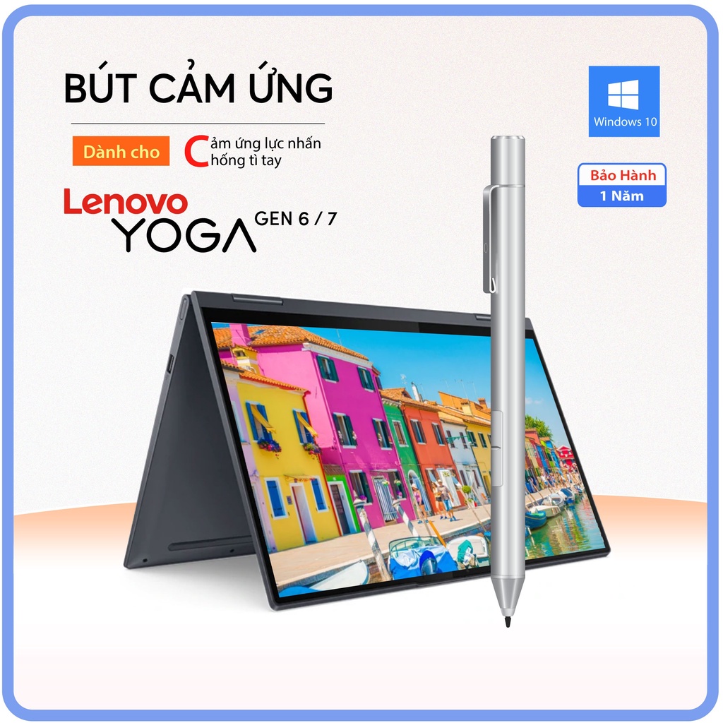 Bút cảm ứng Dành cho Laptop LENOVO Yoga Gen 6, Gen 7 - Cảm ứng lực và Chống tì tay - SP Mới BH 1 năm