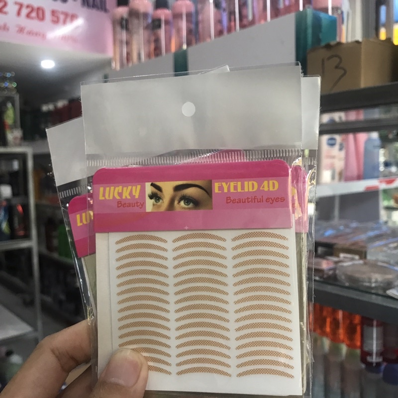 1 Bịch 3 Miếng Dán kích mí vàng  Lucky Eyelid 4D(có 3 Mẫu)