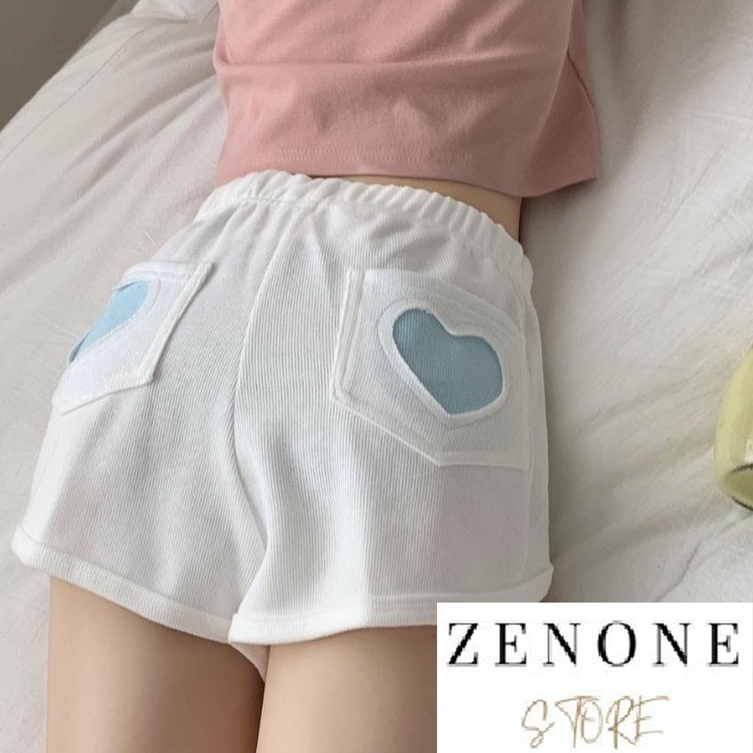 Quần sooc ngắn, quần short nữ nhiều màu phù hợp mặc nhà trẻ trung năng động với túi tim