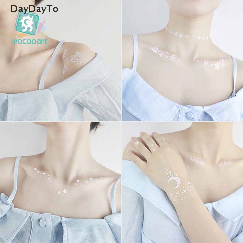 Hình Xăm Tạm Thời Henna Trắng Phối Ren Gợi Cảm Cho Nữ