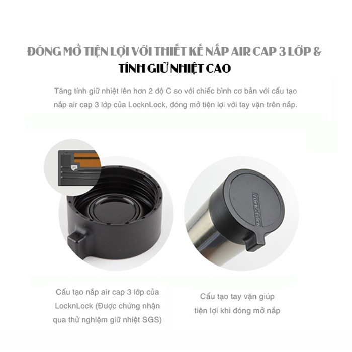 Bình giữ nhiệt Lock&amp;Lock Knob Tumbler LHC4121 (400ml) - hàng nhập khẩu