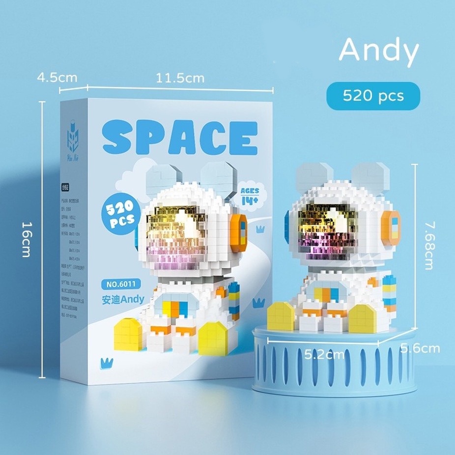 Bộ lắp ráp phi hành gia mẫu Andy Annie đồ chơi ANDY KIDS lắp ghép mô hình lắp ráp 3D cho bé để bàn trang trí nhà cửa
