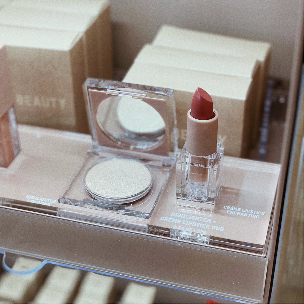 KKW - Set Son, Phấn Bắt Sáng KKW Beauty - Holiday 2019 Lipstick &amp; Highlighter Duo