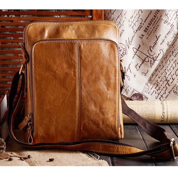 Túi Đeo Chéo Nam Cao Cấp LAVATINO Chính Hãng - 100% Da Nguyên Miếng, Handmade Khâu Tay - Món Quà Ý Nghĩa Cho Người Thân