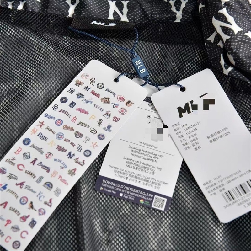 Áo Khoác Gió Thêu Logo MLB NY Dáng Rộng Phối Khóa Kéo Thời Trang Cho Nam Và Nữ