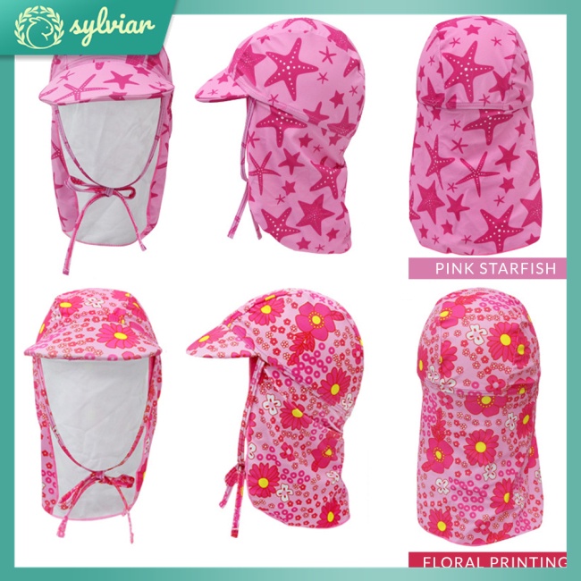 [sylviar] Kids Boys Girls Large Brim Sun Hat for Outdoor Beach Fishing Swimming Wear