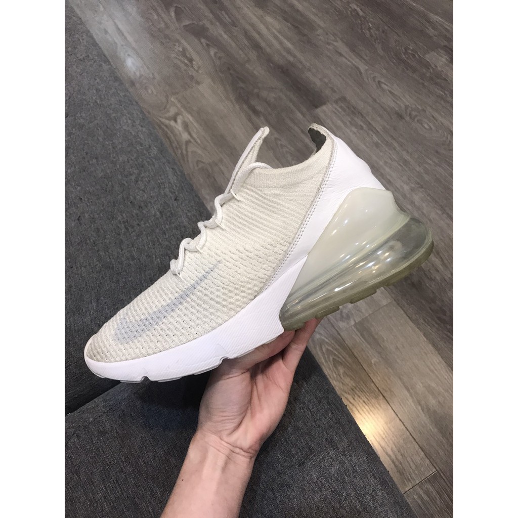 Giày 2hand real NK Air Max 270 Flyknit trắng size 40 25cm SP1978