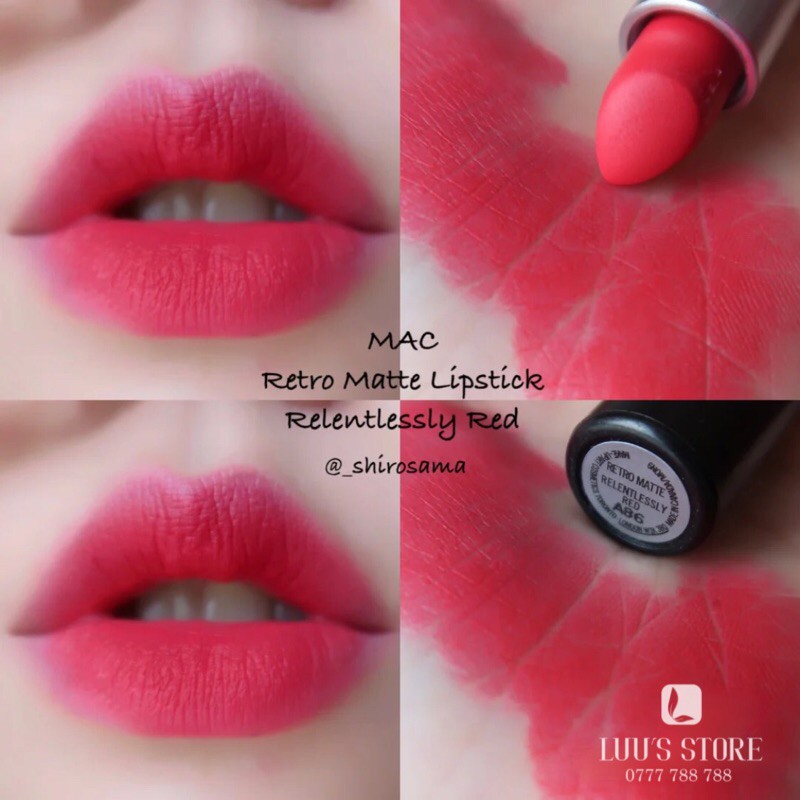 Son MAC #Relentlessly Red - Đỏ Hồng San Hô