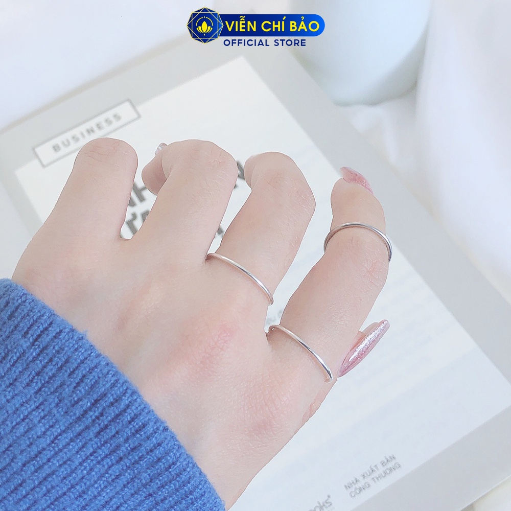 Nhẫn bạc nữ Glib trơn chất liệu bạc S925 thời trang phụ kiện trang sức nữ thương hiệu Viễn Chí Bảo N400604*