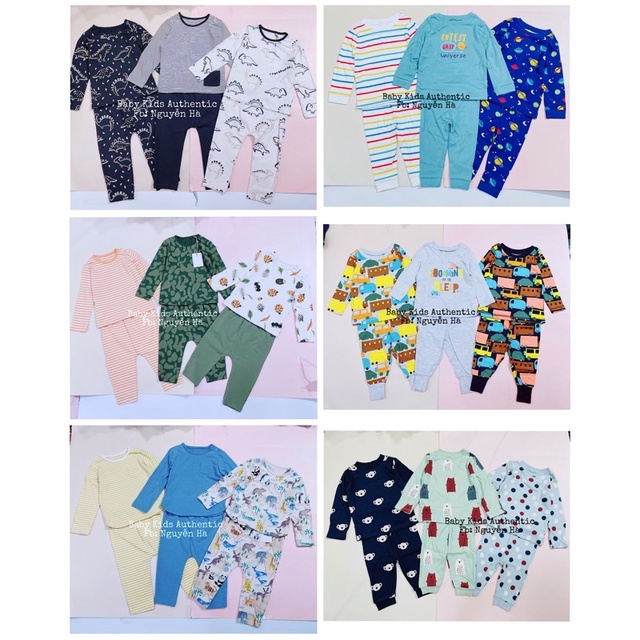 Set 3 bộ dài tay bé trai UK 6/9m 9/12m 12/18m 18/24m 2/3y