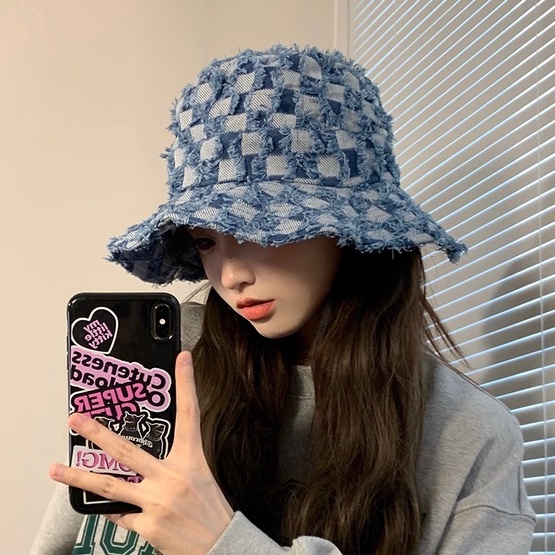 Nón Tai Bèo Họa Tiết Caro Phong Cách Cao Bồi Phương Tây Thời Trang Cho Nữ