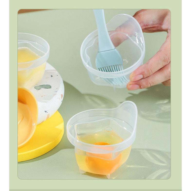 Set 4 Khuôn Hấp Trứng, Hấp Đồ Ăn Dặm, Làm Thạch cho bé (Tặng cọ + tách trứng) Babibu - Set4KH