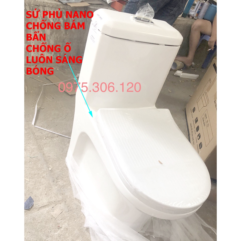 Bồn Cầu Liền khối 1 Khối 8813NA Phương Nam Phát XẢ XOÁY 2 LỚP KẾT HỢP XẢ ĐẨY NƯỚC MẠNH MEN NANO CAO CẤP