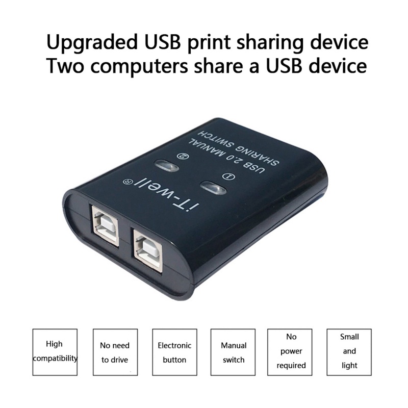 Bộ Chia USB Máy In KVM Switch 2 PC Sharing 1 Cổng USB