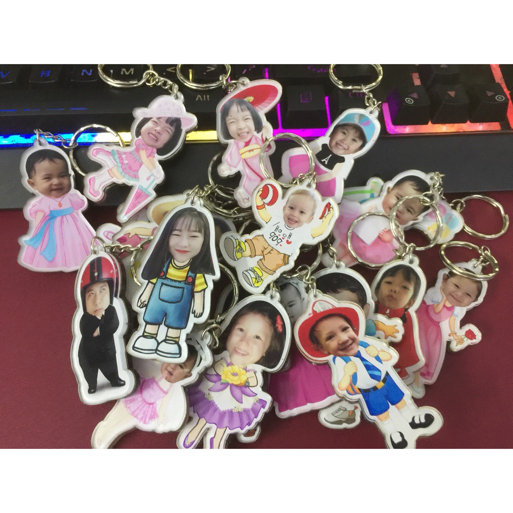 Móc khóa mica - Ghép hình chibi dành cho bé trai - Chibi đầu bếp dễ thương