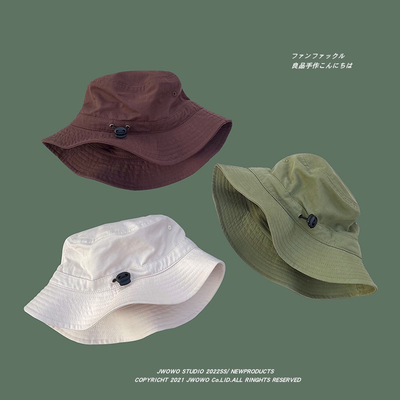 Nón Tai Bèo Chống Nắng Thoáng Khí Thiết Kế Dây Rút Phong Cách Nhật Bản Thời Trang Mùa Hè Cho Nữ