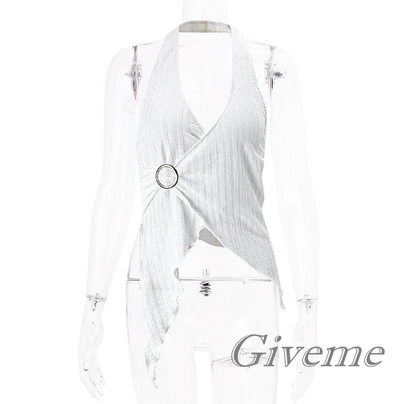 Áo Nữ Không Tay Cổ Chữ V Màu Sắc Thời Trang