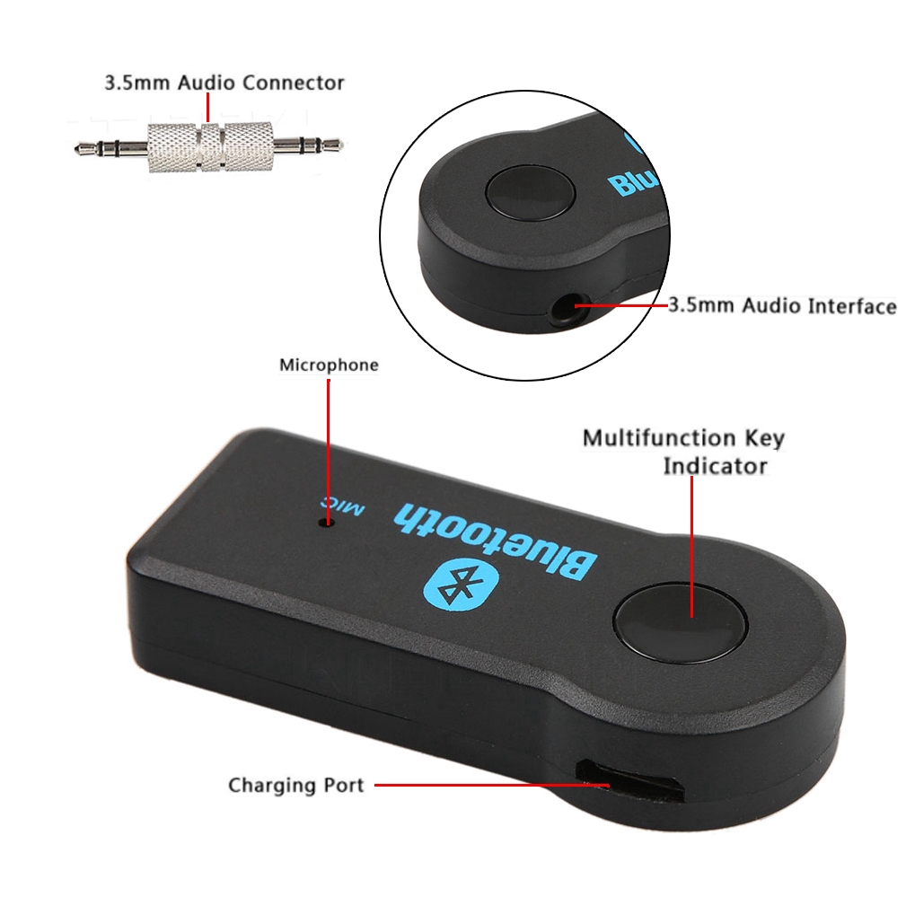 Thiết bị điều hợp thu phát âm thanh kết nối bluetooth không dây giắc cắm AUX 3.5mm cho xe hơi