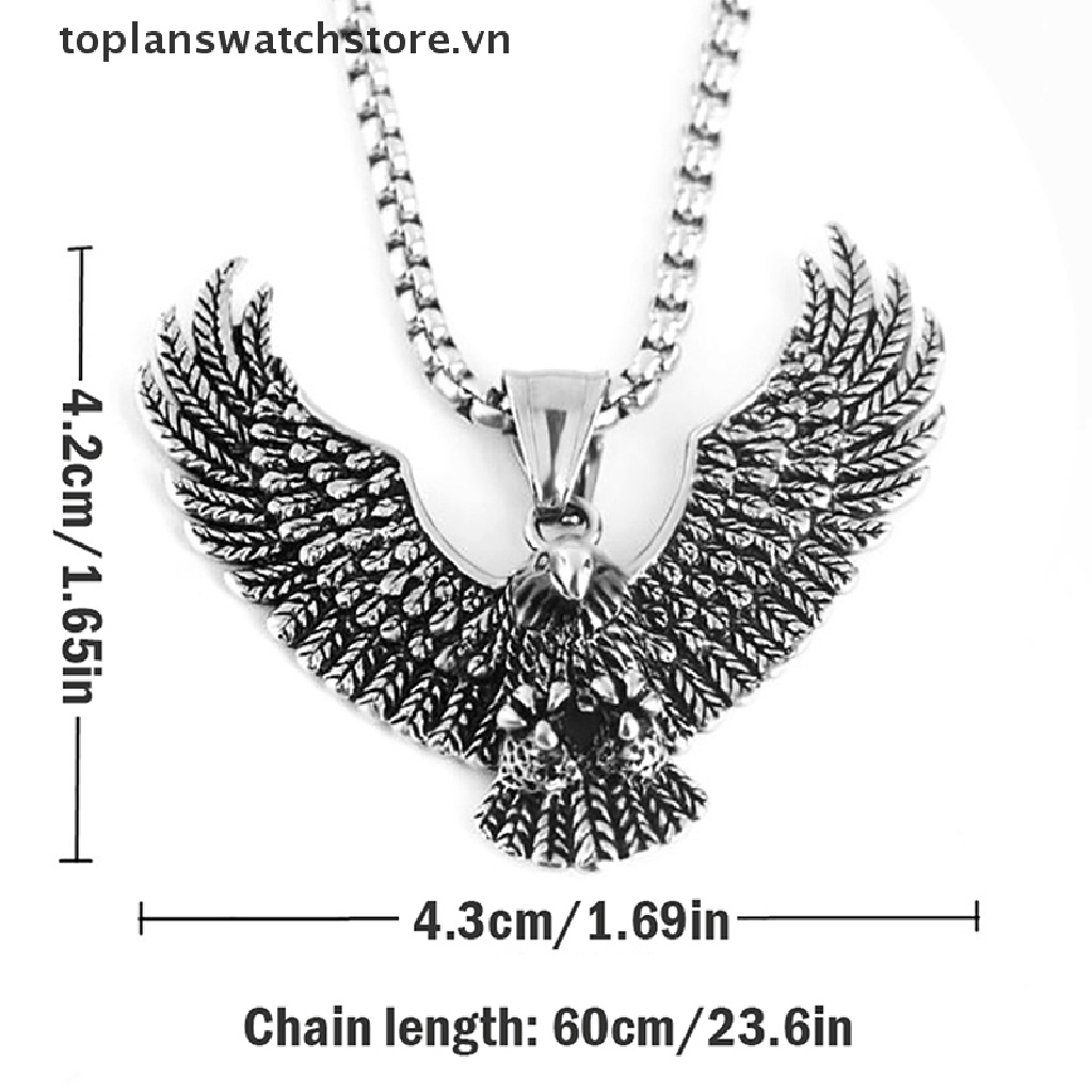 Vòng cổ Mặt Đại Bàng Bằng Thép Không Gỉ Phong Cách Vintage Cho Nam