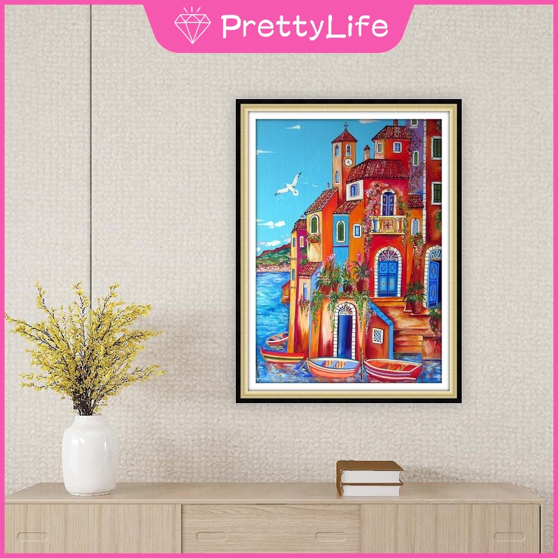 Bộ Tranh Đính Đá 5D Tự Làm 30x40cm/40x50cm Trang Trí Nhà Cửa/Bãi Biển