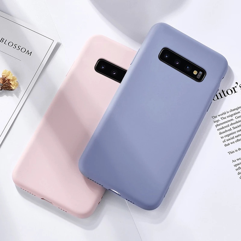 Ốp Điện Thoại Silicon Màu Kẹo Cho Samsung Galaxy S10 S9 S8 Plus