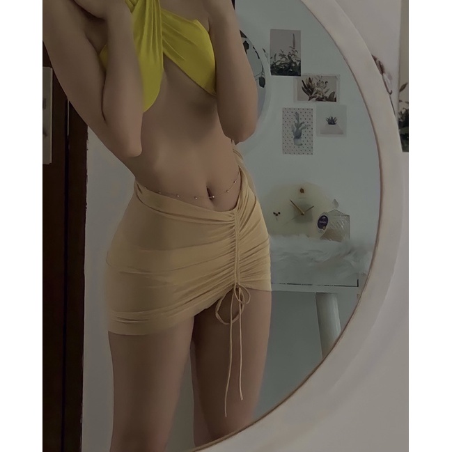 Chân váy rút (màu nude)