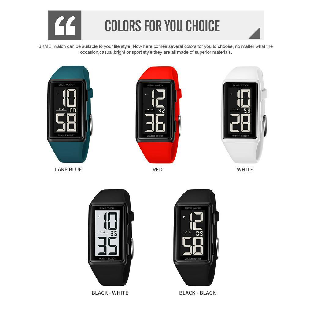 SKMEI thời trang sinh viên đồng hồ nam nữ đơn giản lớn kỹ thuật số LED hiển thị cổ tay xem silicone dây đeo chronograph thể thao ngày đồng hồ