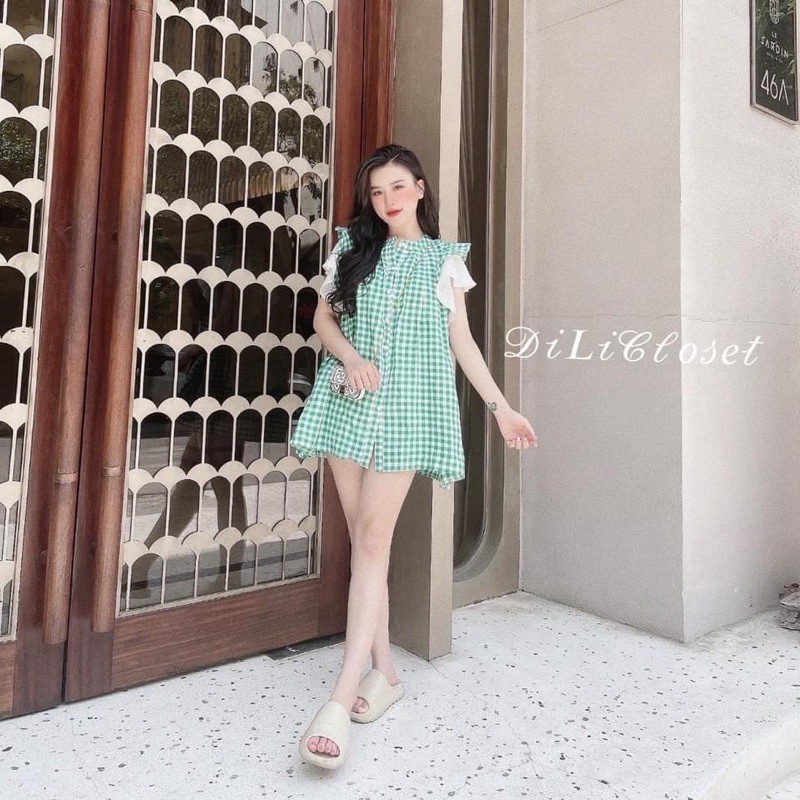 [Siêu Hot] Váy Kẻ Xanh Dáng Babydoll Siêu Xinh Có Ảnh Thật Kèm Video | BigBuy360 - bigbuy360.vn