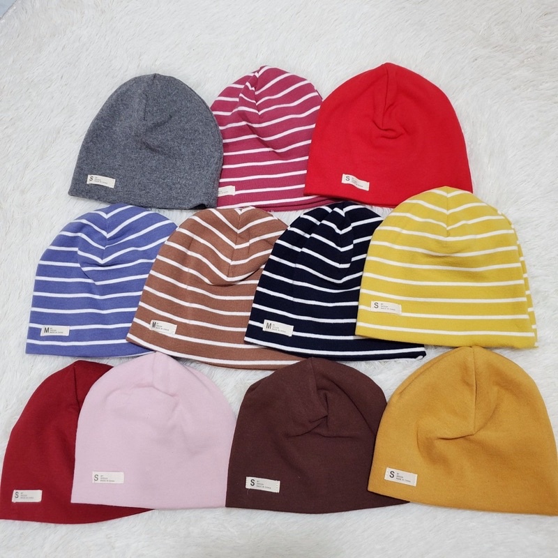 Mũ trùm đầu che tai cotton nỉ thu đông 2 lớp cho bé trai bé gái cao cấp (3-36 tháng)