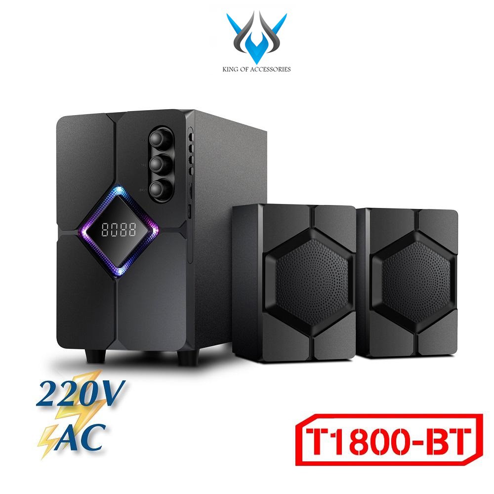 Loa vi tính 2.1 kiêm Bluetooth USB thẻ nhớ Bosston T1800-BT 40W led RGB 7 màu (Màu ngẫu nhiên)