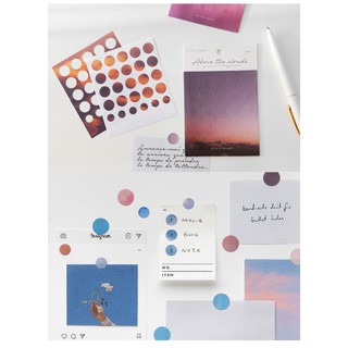 Sticker tròn phong cảnh