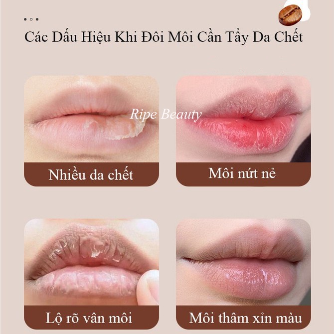 Tẩy Da Chết Môi Heyxi Cafe Chăm Sóc Cho Môi Mềm Mượt Hàng Nội Địa Trung