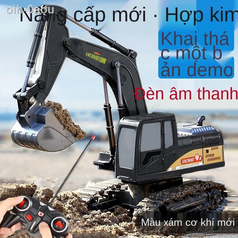 Máy xúc điều khiển từ xa bằng hợp kim dành cho trẻ em mô phỏng điện kỹ thuật xe ô tô hình cậu bé Quà tặng