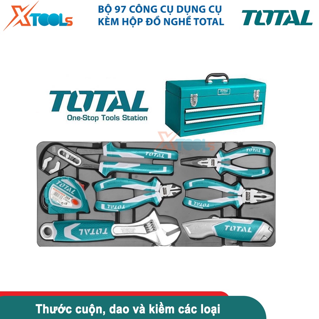 Thùng đựng đồ nghề khóa sắt Total THPTCS70971, bộ 97 cái công cụ trong hộp đồ nghề bảo vệ [CHÍNH HÃNG][XTOOLS]
