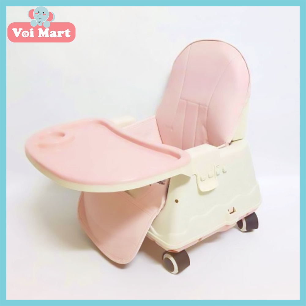 Ghế Ăn Dặm Đa Năng Cho Bé HANBEI Có Đệm Và Bánh Xe Bảo Hành Chính Hãng 12 Tháng