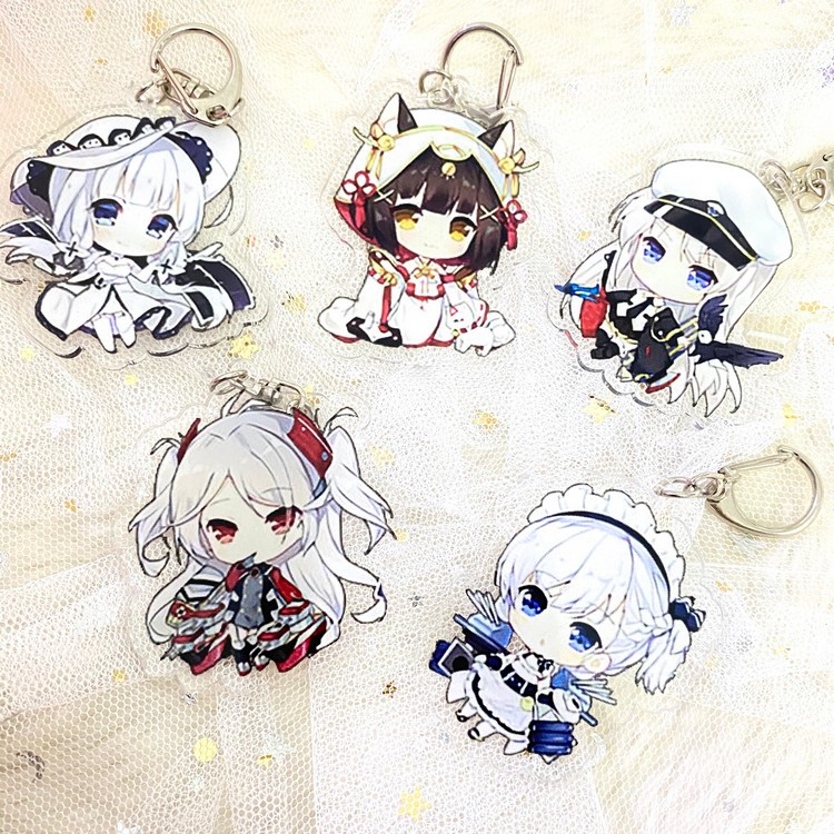 ( Mica trong acrylic) Móc khóa Azur Lane ver cute in hình anime chibi