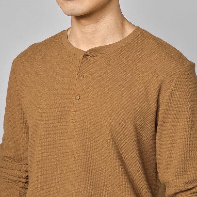 Áo thun nam dài tay henley