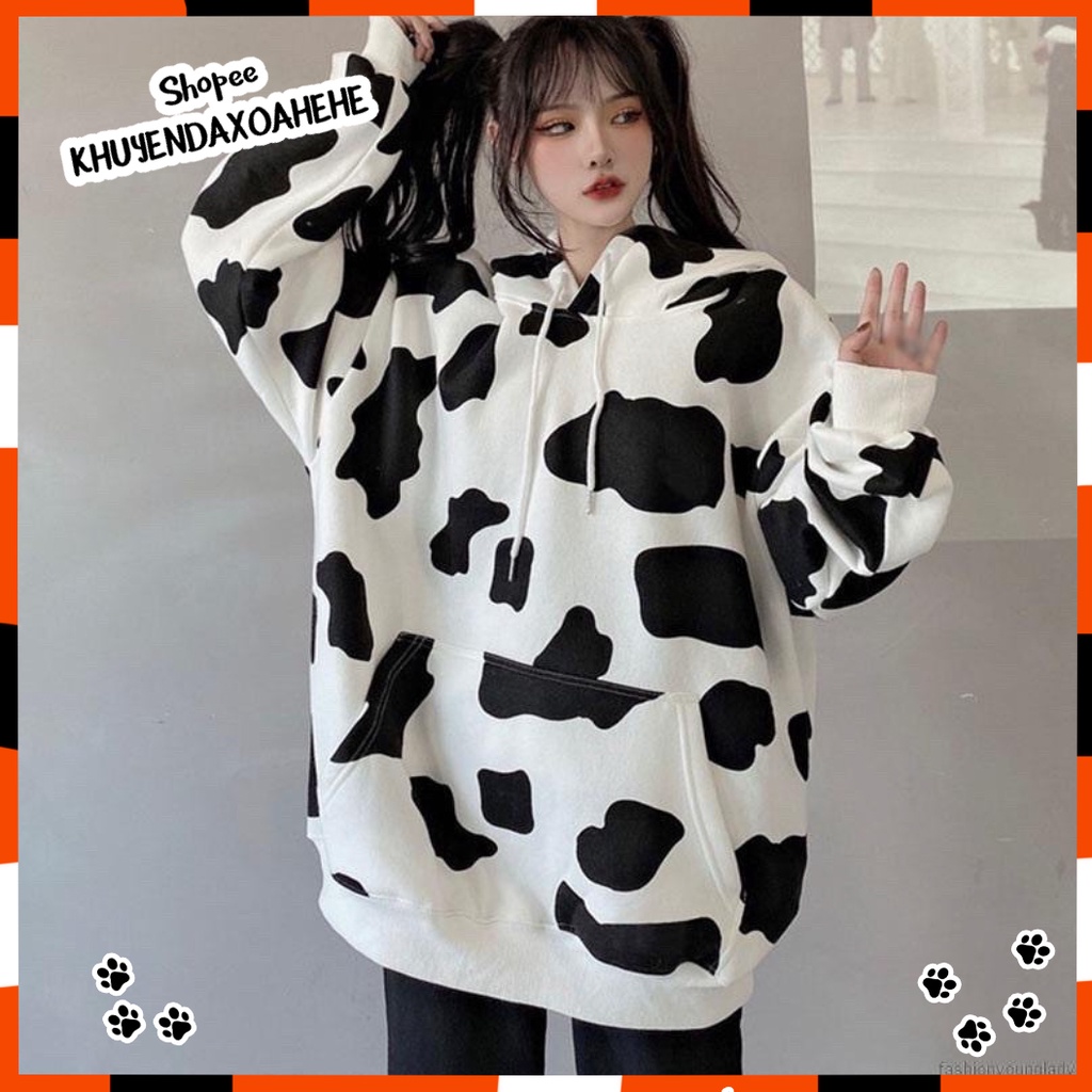 A005 Áo Hoodie nam nữ form rộng Unisex có mũ cute, áo nỉ bông chui đầu bò sữa Ulzzang thể thao trẻ trung năng động | BigBuy360 - bigbuy360.vn