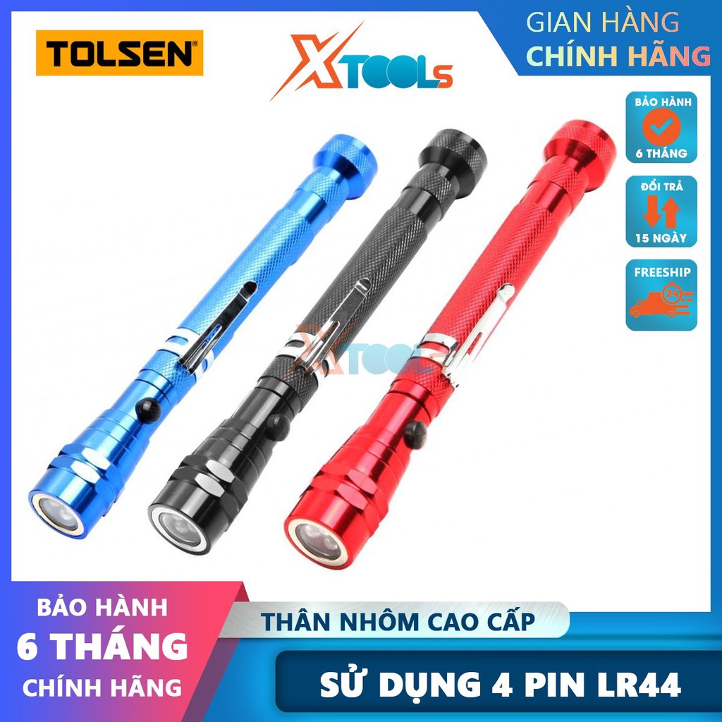 Bộ 3 đèn pin cầm tay 66011, đèn pin LED siêu sáng, bộ gồm 3 màu đỏ, xanh, đen [CHÍNH HÃNG][XTOOLS]