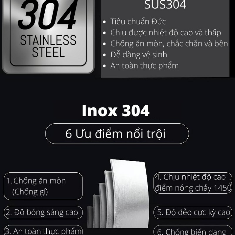 Đũa Inox 304 Chống Trượt Kháng Khuẩn  BUGU SK-P01