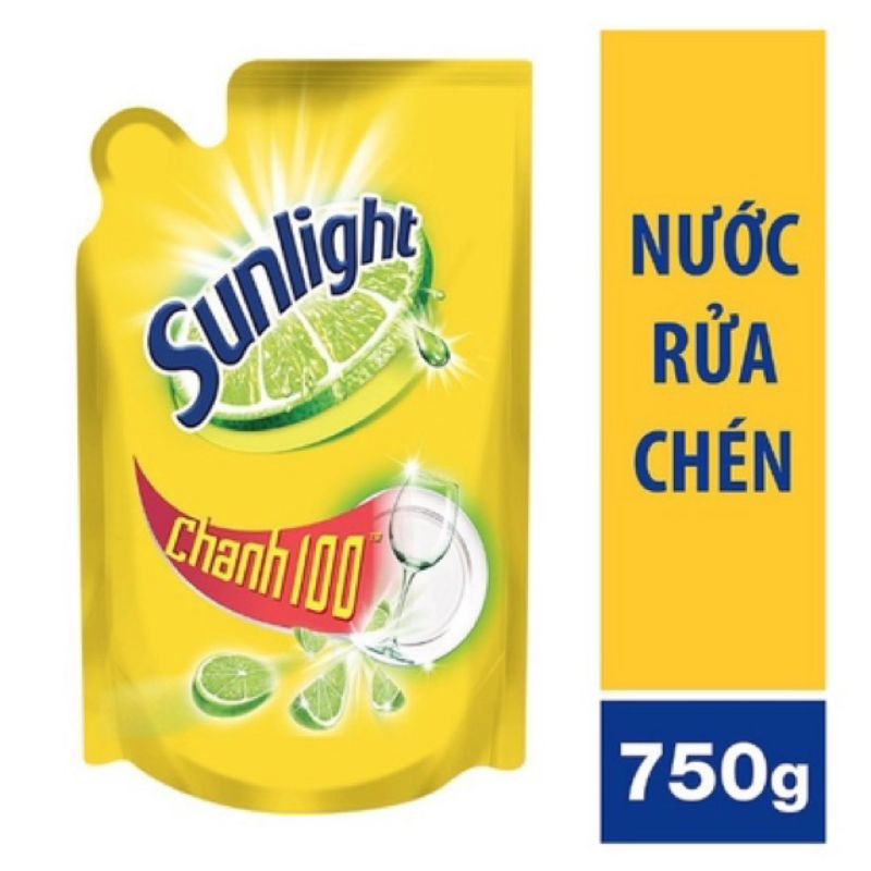 Rửa chén túi sunlight 750g chanh, lô hội, trà xanh