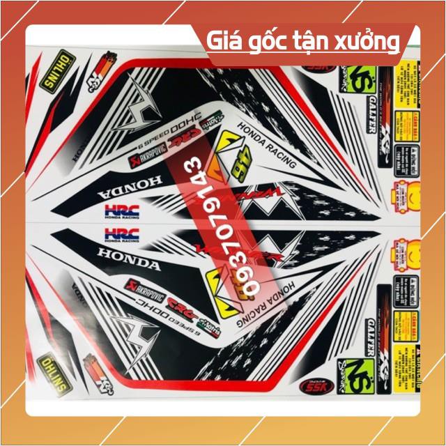 Te rời winner 150 dán xe trắng tem 3 lớp ko bay màu