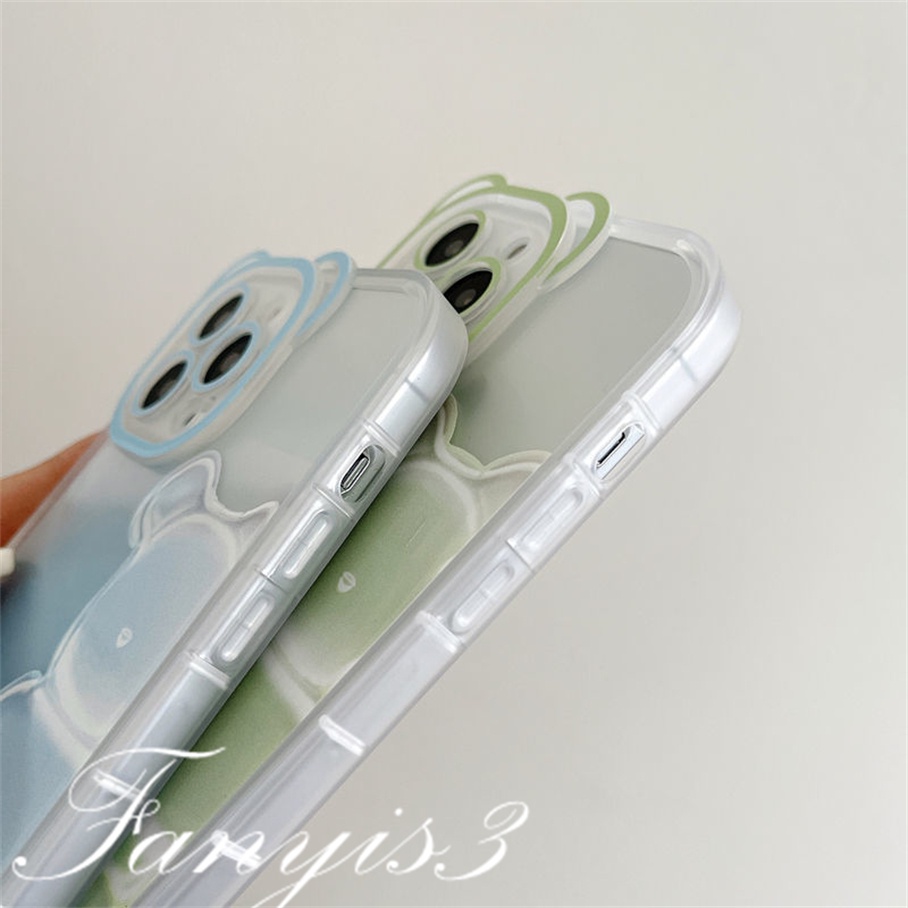 Ốp Điện Thoại Dẻo Trong Suốt Họa Tiết Tai Gấu Độc Đáo Cho iPhone 14 13 12 11 Pro Max 14 13 12 11