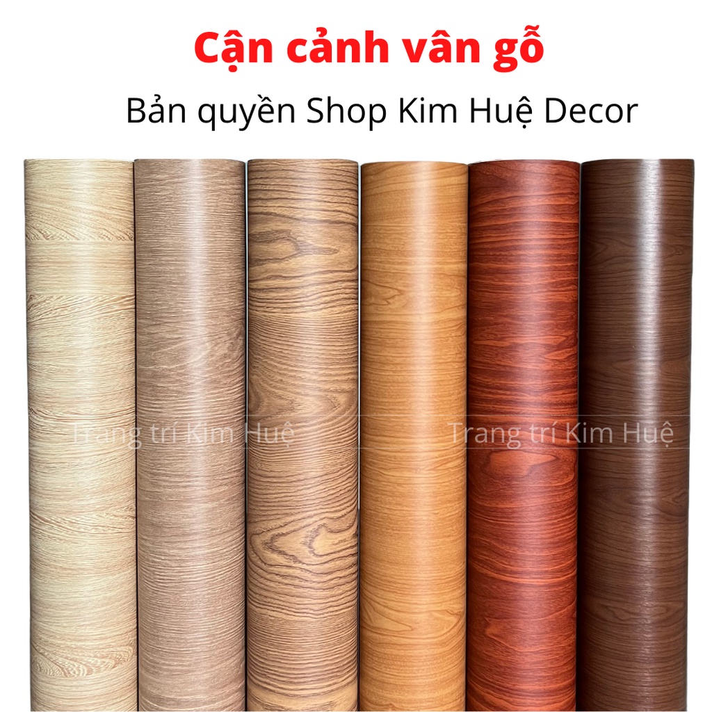 Decal vân gỗ dán tủ bàn học , giấy dán tường giả gỗ chống nước có sẵn keo khổ 1.2m - Kim Huệ Decor